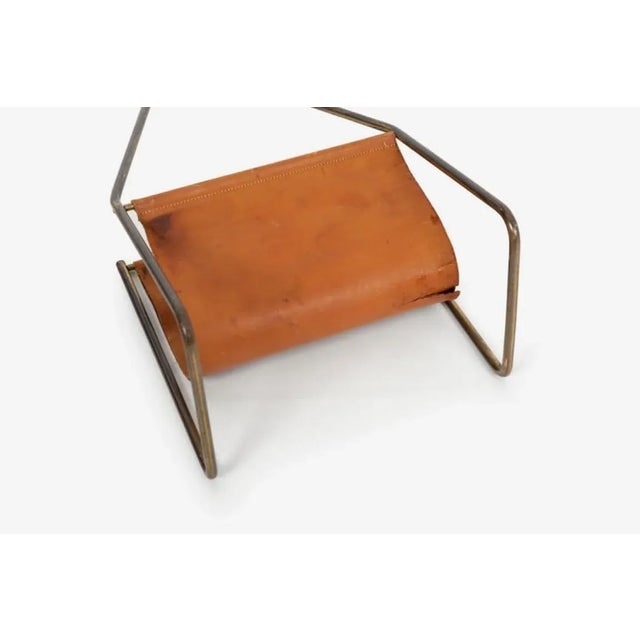 Carl Auböck Brass and Leather Magazine Rack For Sale - Image 10 of 11