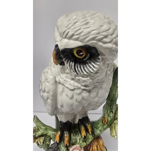 Vintage White Porcelain Owl by Ronzan From Italy ,Signed. For Sale In New York - Image 6 of 12