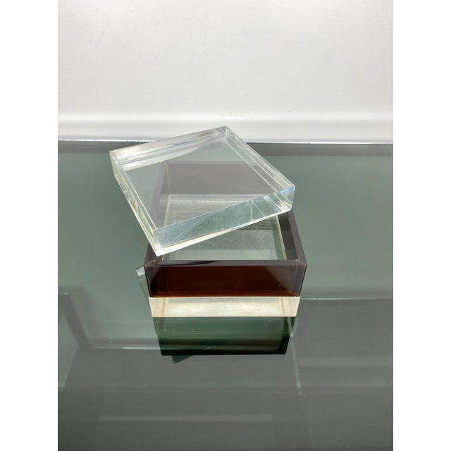 Mid-Century Modern Acrylic Cube Box, Italy, 1970s For Sale - Image 6 of 8