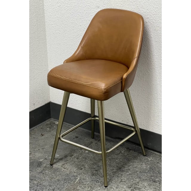 West Elm West Elm Mid Century Swivel Counter Stools, Set of Three For Sale - Image 4 of 7