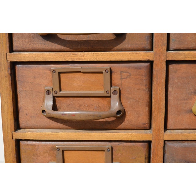 World War II Oak Card Catalog Cabinet With Bakelite Handles | Chairish