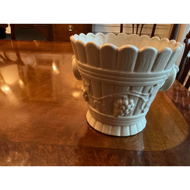 Mid-Century Modern Vintage Creamware Cachepot Pot/Planter For Sale - Image 3 of 9