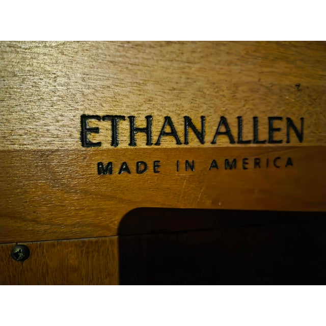 Ethan Allen American Impressions Arts & Crafts Cherry Lighted Curio Cabinet For Sale In Philadelphia - Image 6 of 17