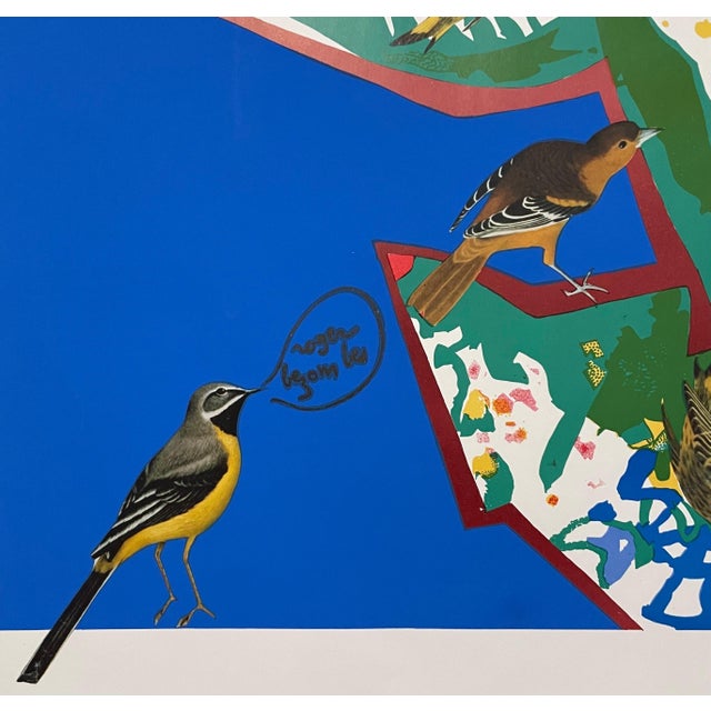 Modern Roger Bezombes, French Modernist Mourlot Lithograph Vintage Air France Poster Roger Bezombes, 1980 For Sale - Image 3 of 5