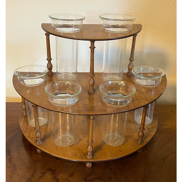 Victorian English Tiger Maple Two Tier Flower Holder Bud Vase Frog For Sale - Image 3 of 18