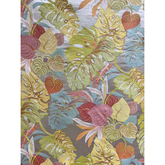 Beautiful 100% silk upholstery weight fabric woven in India in this pastel color way is perfect for dining chairs, pillows...