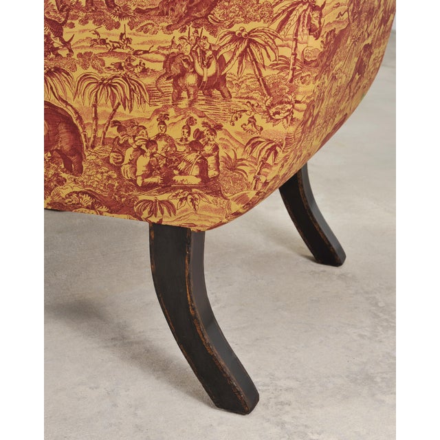 Textile Rose Tarlow Regency Sabreleg Arm Chair With Safari Fabric For Sale - Image 7 of 18