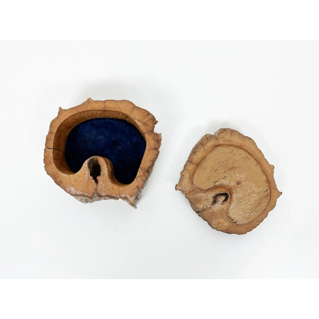 Vintage Natural Edge Hand Made Wooden Box For Sale In Detroit - Image 6 of 11