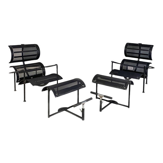 Italian Modern Black Signorina Chan Armchairs attributed to Carlo Forcolini for Alias, 1986, Set of 4 For Sale