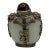 Opaline Glass Snuff Bottle Embellished With Silver Tone Dragons and Lions For Sale