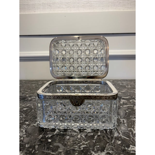 Late 19th Century Late 19th Century Baccarat Trinket Box W/ Sterling Silver Trim For Sale - Image 5 of 8