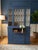 This commanding traditional secretary desk with hutch has been expertly refinished in a sophisticated deep navy blue,...