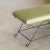 Iron Loop Bench, Green Linen For Sale In Los Angeles - Image 6 of 9