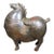 Antique Bronze Tang Style Horse Sculpture – 6.5" Gilt & Red Pigment Figure For Sale