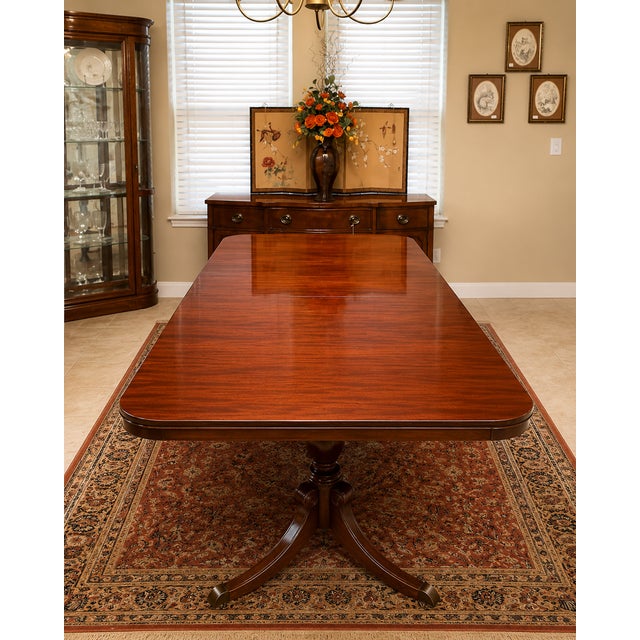 Vintage Drexel Extendable Double-Pedestal Dining Table Beautiful vintage Drexel dining table featuring a rich, polished...