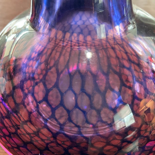 1950s Orrefors Kraka Net Pattern Art Glass Vase by Sven Palmqvist For Sale - Image 12 of 12