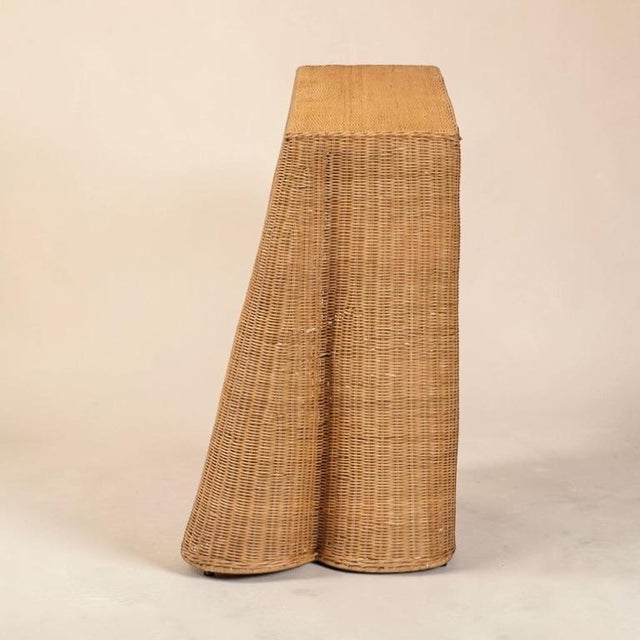 Traditional Rattan Tromp l'Oeil Ghost Console Table For Sale - Image 3 of 5