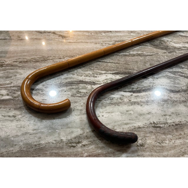 19th C. English Wood Walking Sticks or Canes, a Pair For Sale - Image 9 of 10