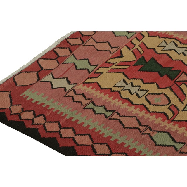 Vintage Persian Tribal Kilim Rug in Red, Pink, Gold Patterns Rug & Kilim For Sale In New York - Image 6 of 7