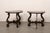An Italian pair of carved-walnut, Lyre leg console tables from the turn of the 18th and 19th century. These antique tables...