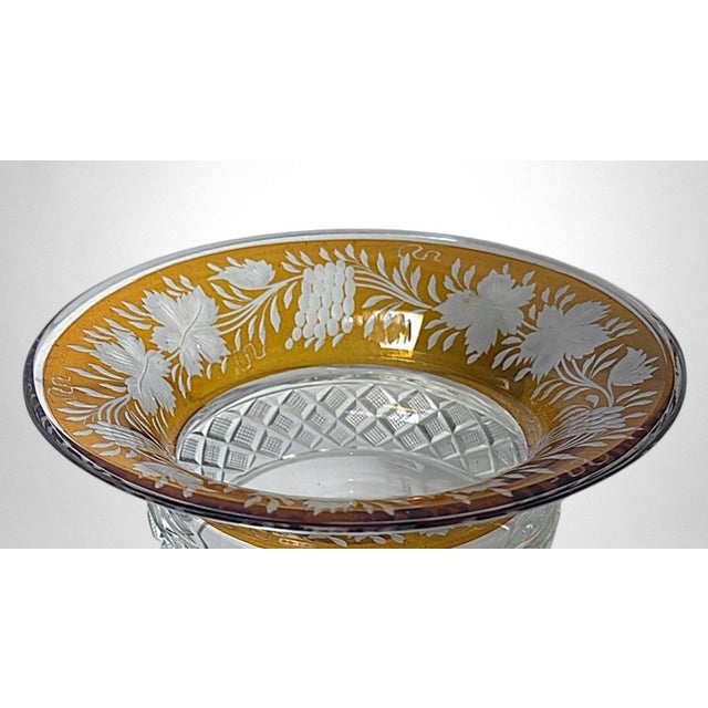 Glass Art Deco Style French Cut Crystal Bowl For Sale - Image 7 of 18