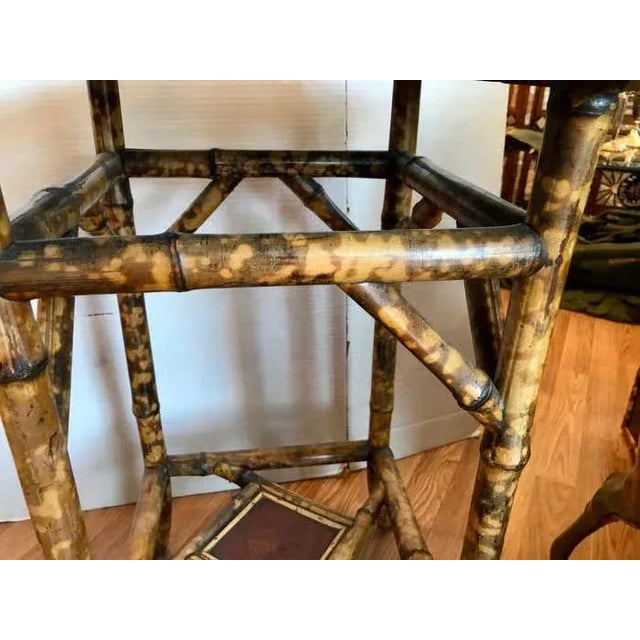 Brown Edwardian " Tortoise Shell " Bamboo Occasional Table For Sale - Image 8 of 12