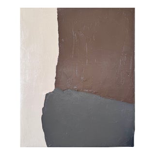 Abstract Oil Painting, Brown Beige Gray Wall Art, Minimalist Neutral Canvas Art, Large Modern Abstract Painting, Contemporary Living Room Art For Sale