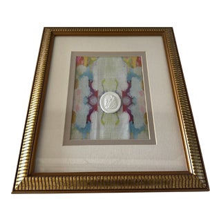Original Matted & Framed Intaglio Plaster Art Piece For Sale