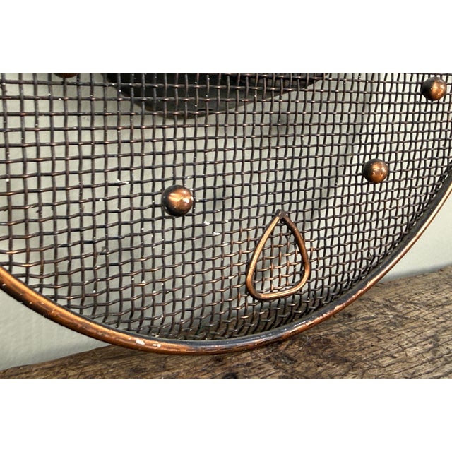 Mid 20th Century Mid Century Modern Copper Wire Mesh Wall Clock For Sale - Image 5 of 8