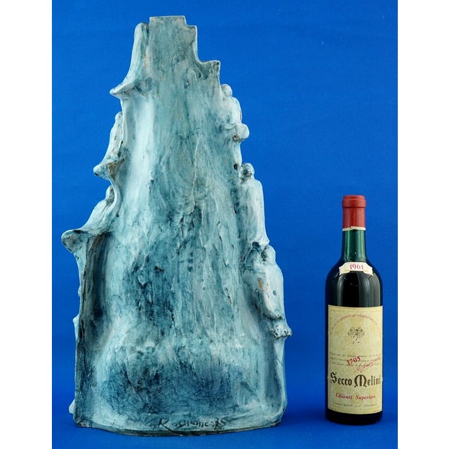 Blue Majolica Ceramic Sculpture by Giuseppe Rossicone, 1950s For Sale - Image 8 of 18