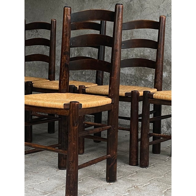 Vintage Brutalist Table and Chairs by Georges Robert, 1960s, Set of 7 For Sale - Image 15 of 18