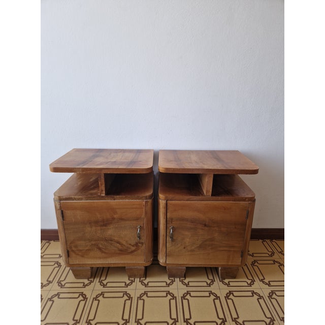 Art Deco Burl Bedside Tables, 1930, Set of 2 For Sale - Image 4 of 16