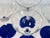 Mid-Century Modern Vintage 1960s Cobalt Footed & Floral Etched Clear Coupe Stems, Set of 4 For Sale - Image 3 of 6