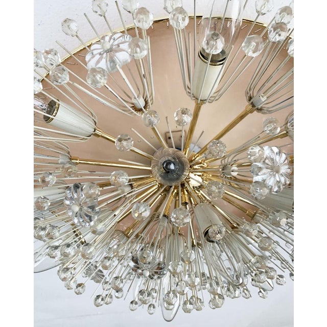Rupert Nikoll Austrian Flower Snowflake Ceiling Lamp by Emil Stejnar for Rupert Nikoll, Vienna, Austria, 1950s For Sale - Image 4 of 18