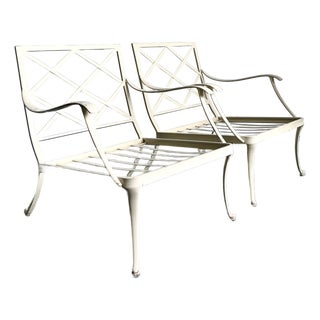 Vintage Boho Cast Aluminum “Florentine” Lounge Chairs After Brown Jordan For Sale