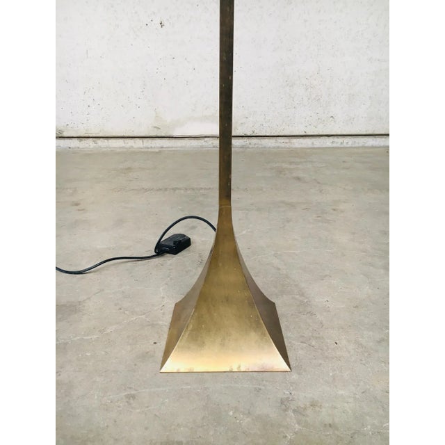 Postmodern Fluted Brass Torchiere Floor Lamp from Relco, Italy, 1980s For Sale - Image 12 of 18
