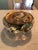 Exquisite Mid Century Modern bowl. Flecked with gold and stacked swirls. Reflects light beautifully