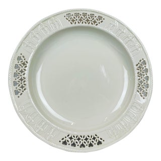 Royal Creamware Charger With Reticulated Border For Sale