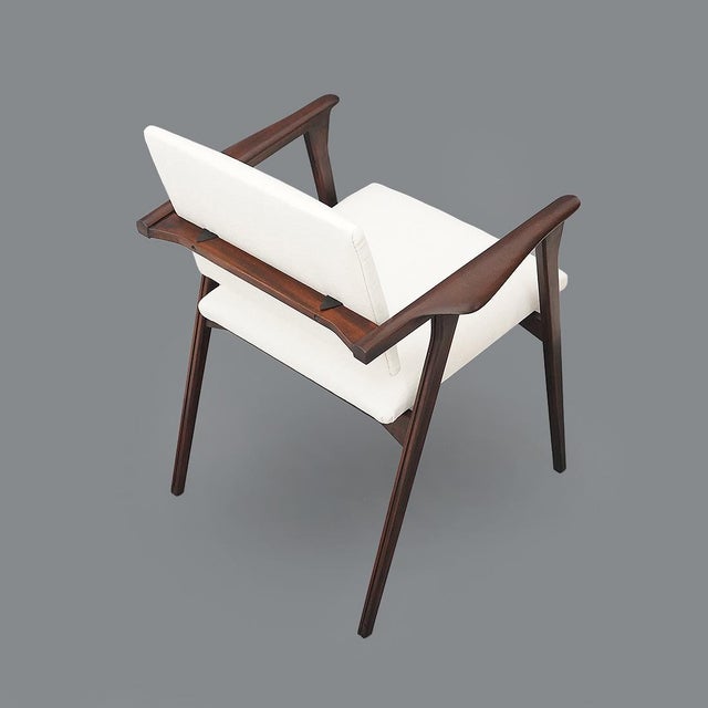 Brown Vintage Lounge Chairs with Wooden Armrests, 1950s, Set of 2 For Sale - Image 8 of 15