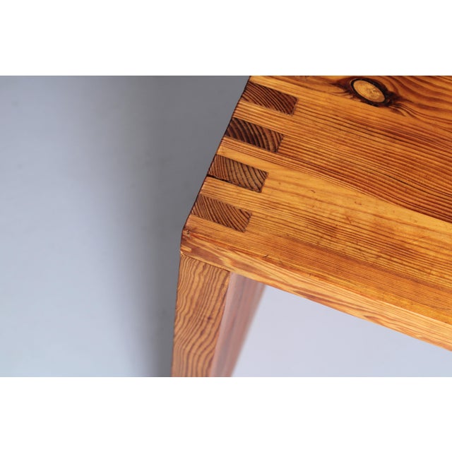 Wood Mid-Century Pine Desk attributed to Ate Van Apeldoorn for Houtwerk Hattem, 1960s For Sale - Image 7 of 17