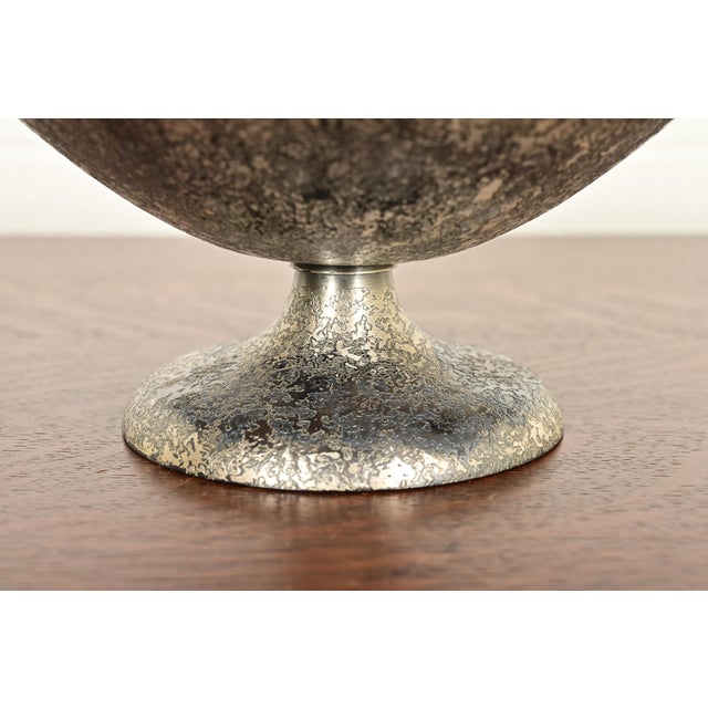 Silver Roycroft Arts & Crafts Silver Finished Copper Footed Centerpiece Bowl or Fruit Bowl For Sale - Image 8 of 12