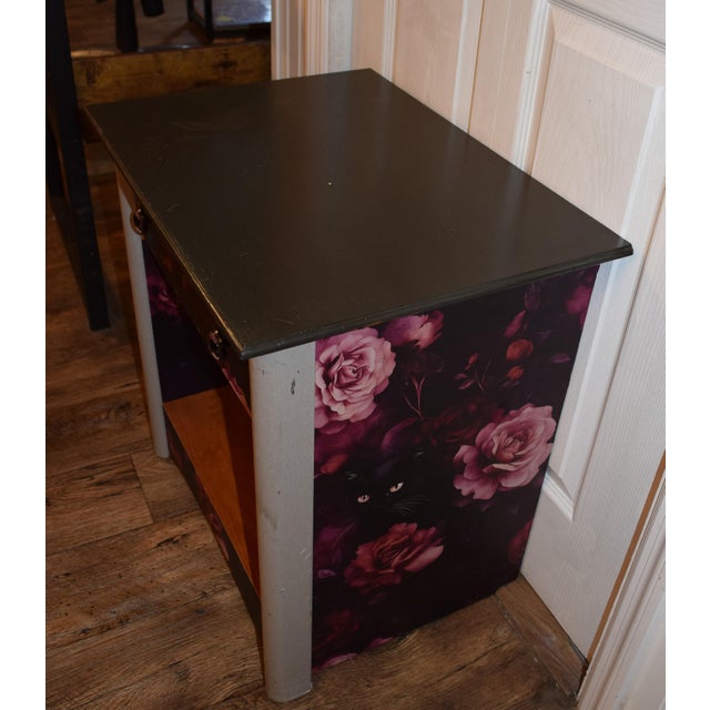 American of Martinsville The 'Enchanted Rose' Cat Hideaway & Nightstand For Sale - Image 4 of 9