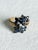 Blue Vintage 14k Yellow Gold Victorian Revival Sapphire & Diamond Waterfall Cluster Ring, Size 7.25 For Sale - Image 8 of 9