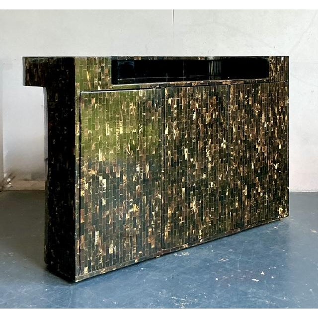 Vintage Boho Tessellated Horn Dry Bar Set of 5 For Sale In West Palm - Image 6 of 14