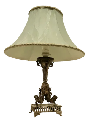 Silver Plated Table Lamp with Mythological Characters