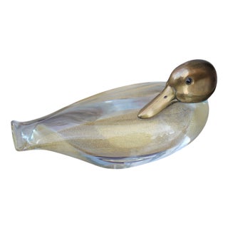 Murano Glass and Brass Duck from La Murrina, 1970 For Sale