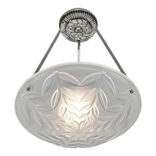 French Art Deco Pendant Light by Degue 1930 France For Sale