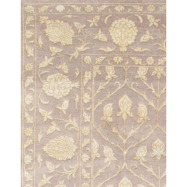 Indian Pasargad Home Tabriz Silk & Wool Area Rug, 7'11" X 9' 9", Lavender For Sale - Image 3 of 4