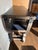 Restoration Hardware Bar Cart — Industrial Modern, Sculptural Wheels, Two‑Tier Design For Sale In Chicago - Image 6 of 8