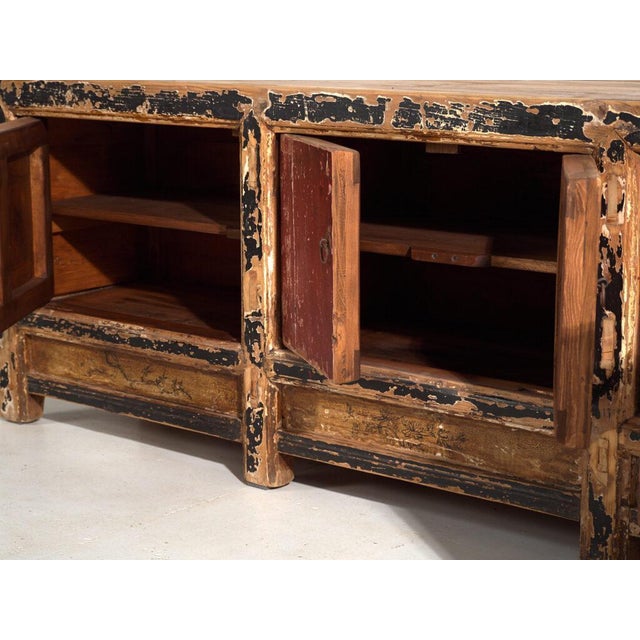 Antique Qing Dynasty Bogu Shanxi Cabinet or Sideboard in Painted Pine For Sale - Image 12 of 14